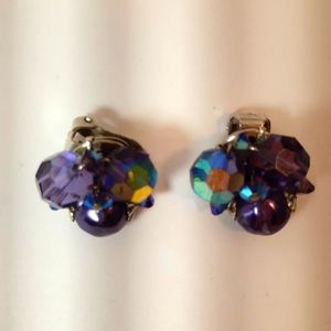 Sherman Purple Beaded Earrings